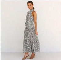 Printed maxi lace dress