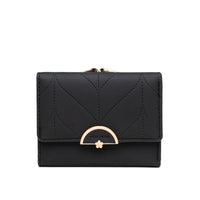 Women's Short Printed Three-fold Iron Clip Multifunctional Purse