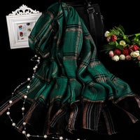 Autumn Winter New Women British Cashmere Checked Scarf Female 200x70 Double Side Warm Plaid Tassel Shawl Scarf
