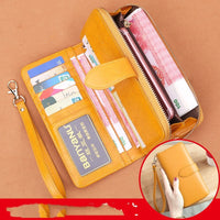 New Vintage Oil Wax Cowhide Long Women's Wallet
