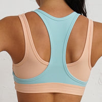Rib Color Contrast Running Slim Fitness Suit Women Shock Absorbing Gathering Sports Bra