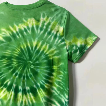 Spring And Summer Tie-dye Casual Round Neck Short Sleeves - Chic Angle