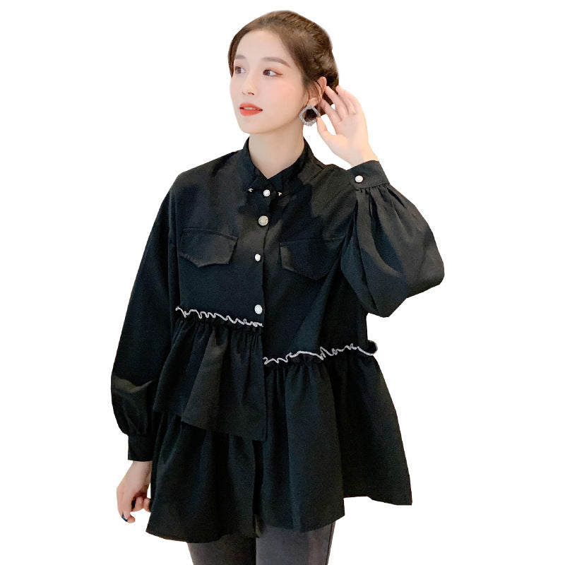 Loose Western Style Slimming Shirt Coat Top
