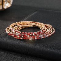 Diamond-embedded Stretch Bracelet 2mm Single Row Color