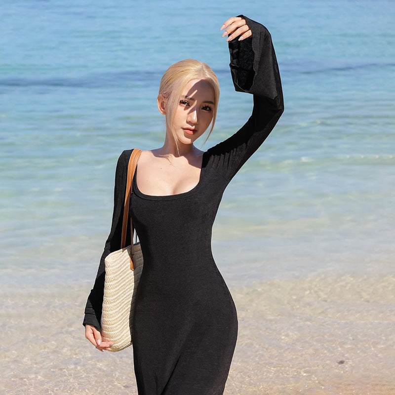 Fashionable Elegant Slim-fit Flared Sleeves Sheath Dress
