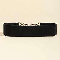 Simple Retro Elastic Belt Metal Hollow Buckle Red-crowned Crane Elastic Waist Elegant Female Fashion Accessories