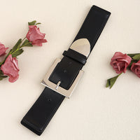 Black Belt Women's Elastic Elastic Needle Buckle Belt Fashion All-match Skirt Shirt Closed Waist Wide Waist Seal