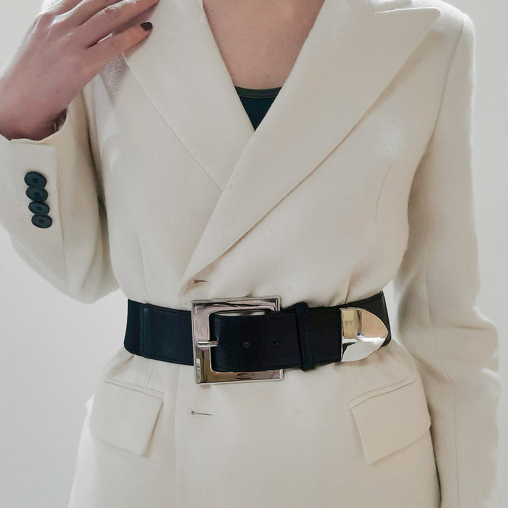 Black Belt Women's Elastic Elastic Needle Buckle Belt Fashion All-match Skirt Shirt Closed Waist Wide Waist Seal