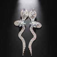 Niche Design Rhinestone Snake Earrings