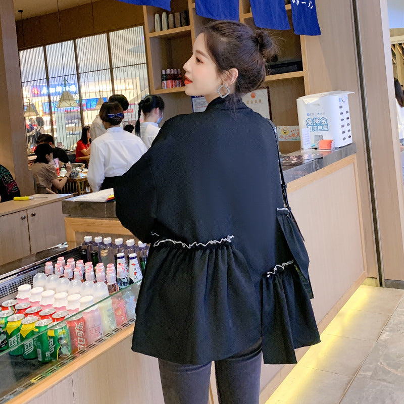 Loose Western Style Slimming Shirt Coat Top