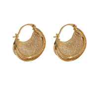 Net Pocket Zircon Mesh U-shaped Earrings Geometry