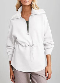 Women's Super Plus Size Sweatshirt Half Zipper Drawstring