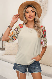 Casual All-match Crocheted Short-sleeved Top - Chic Angle