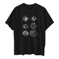 Printed Round Neck Short Sleeve Sun Moon Sun Moon Printed Top Women's T-shirt