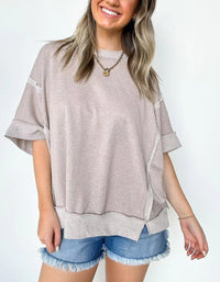 New Round Neck Loose Patchwork Sweater T-shirt