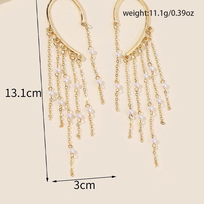 Simple Fashion Pearl Pendant Round Ear Hanging