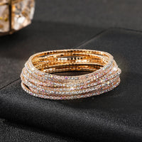 Diamond-embedded Stretch Bracelet 2mm Single Row Color