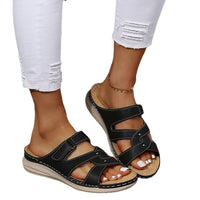 European And Beautiful Car Stitching Casual Lightweight Wedge Heel Platform Buckle Sandals