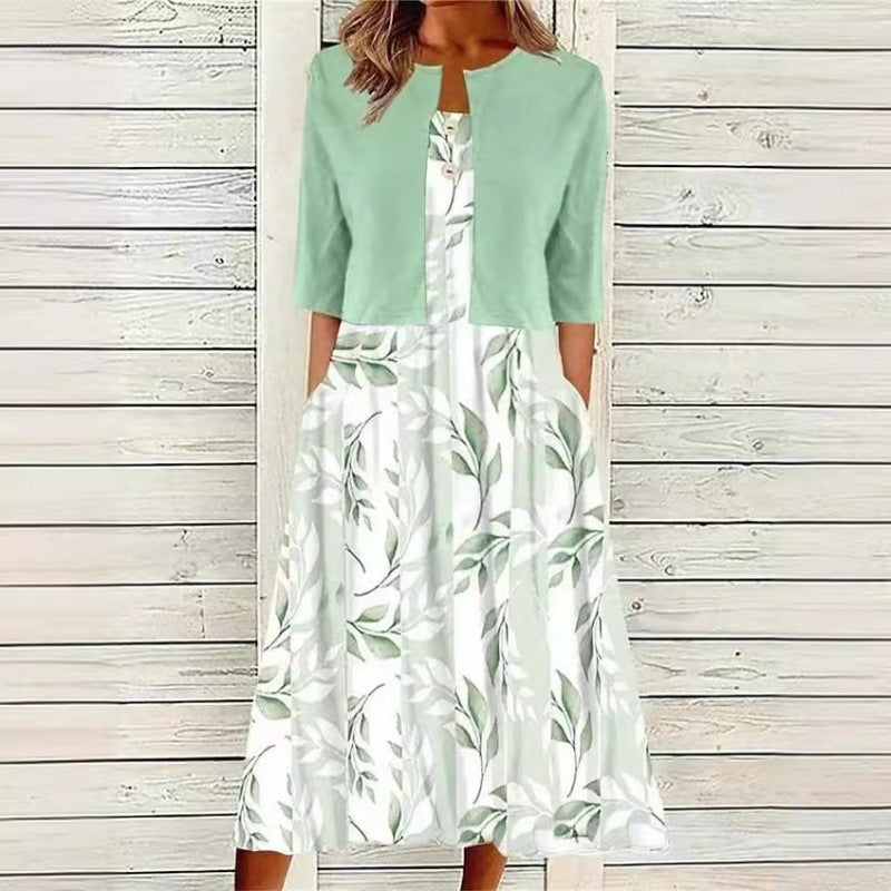 Women's Mature Elegant Elegant Long Skirt Two-piece Set