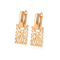 Gold Plated Geometric Square Hollow Earrings