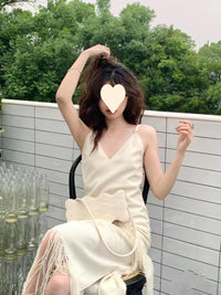 Women's Patchwork Fringed Seaside Vacation Dress