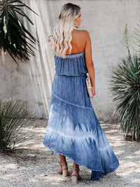 Spring And Summer Vacation Women's Tie-dye Asymmetric Skirt Dress