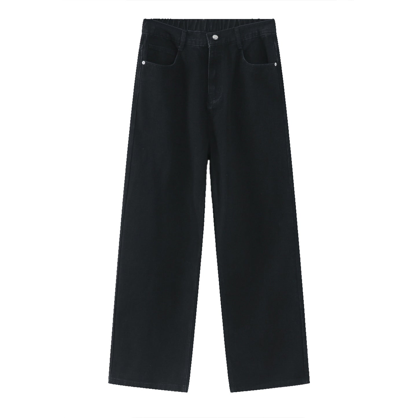 Korean Style Loose Elastic Waist Straight Casual Jeans Men