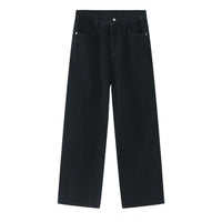 Korean Style Loose Elastic Waist Straight Casual Jeans Men