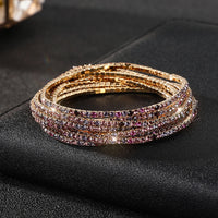 Diamond-embedded Stretch Bracelet 2mm Single Row Color