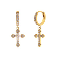 Silver Needle Geometric Cross Ear Clip Diamond-embedded Hipster