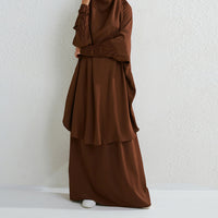 Muslim Fashion Plus Size Two-piece Suit Arabic Djellaba Solid Color - Chic Angle