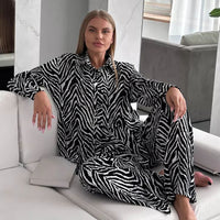 Women's Fashion Loose Striped Printed Homewear - Chic Angle