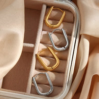 Ear Hoop Jewelry Women's Stainless Steel Rectangular Ear Clip