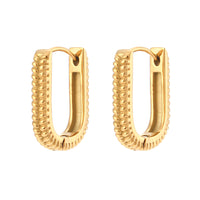 Ear Hoop Jewelry Women's Stainless Steel Rectangular Ear Clip