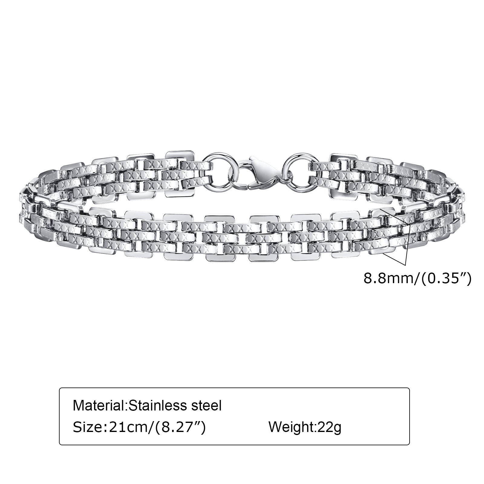Men's Minimalist Creative Stainless Steel Bracelet - Chic Angle