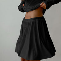 Women's Knitted Slim-fit Stretch Long Sleeve Short Skirt Two-piece Set - Chic Angle