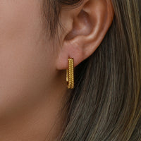 Ear Hoop Jewelry Women's Stainless Steel Rectangular Ear Clip