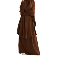 Muslim Fashion Plus Size Two-piece Suit Arabic Djellaba Solid Color - Chic Angle