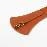 Waist seal female waist decoration shirt dress with a sense of high-grade belly cover fan-shaped buckle high elastic network red