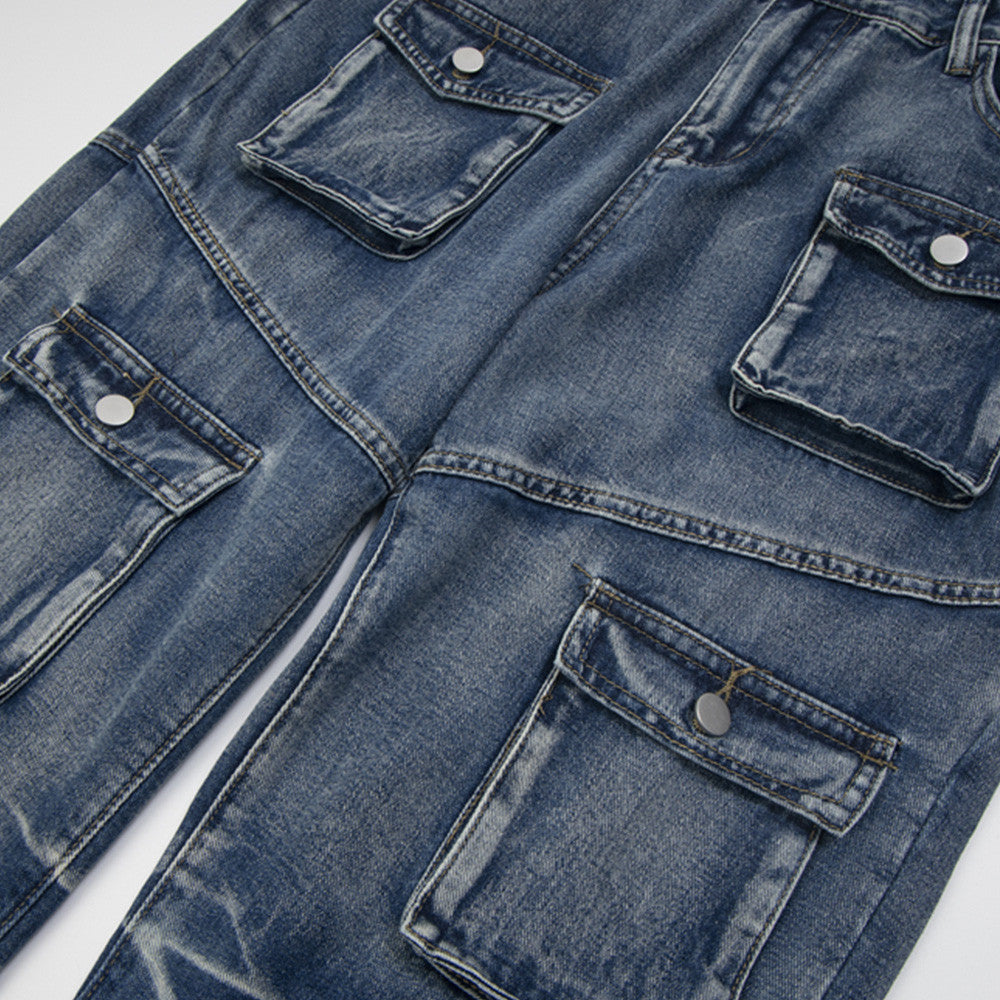 Punk High Street Fashion Design Sense Niche Tie-dye Loose Straight Trousers Men And Women