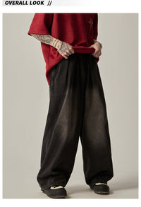 High Street Retro Washed Distressed Wide-leg Jeans Men's Spring And Summer Loose Straight Casual