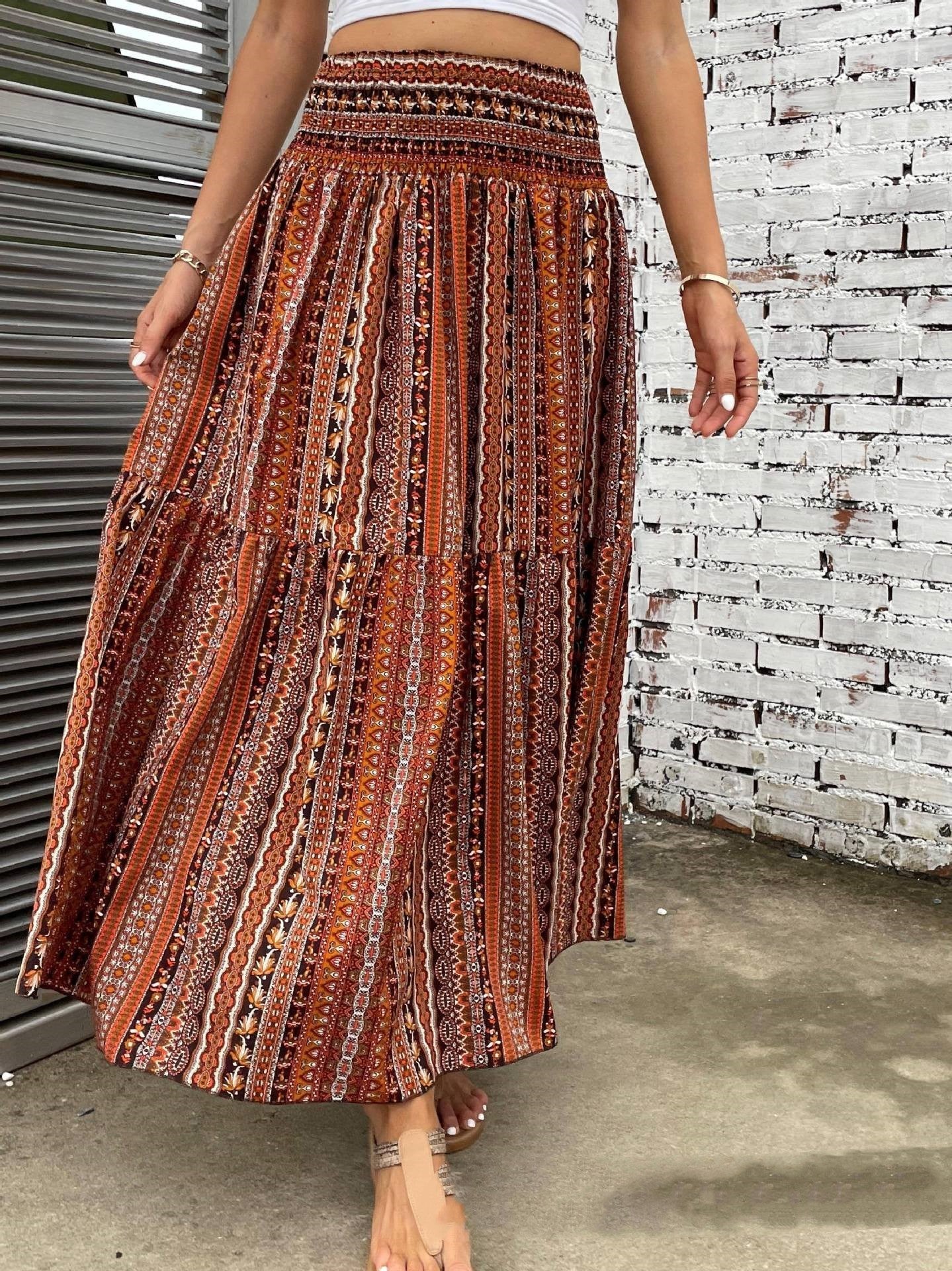 All-matching Slim Fit Pleated High Waist Long Skirt