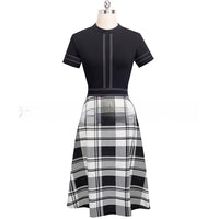 Round Neck Short Sleeve Slim Fit Slimming Elegant Graceful Business Dress
