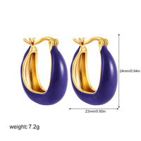 Colorful Oil Necklace Enamel French Earrings