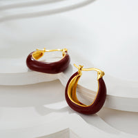 Colorful Oil Necklace Enamel French Earrings