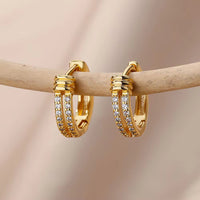 Personality Minimalist Elegant Love Design Inlaid Zircon Ear Ring