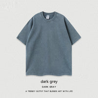 Women's American-style Distressed Linen Cotton Short Sleeve