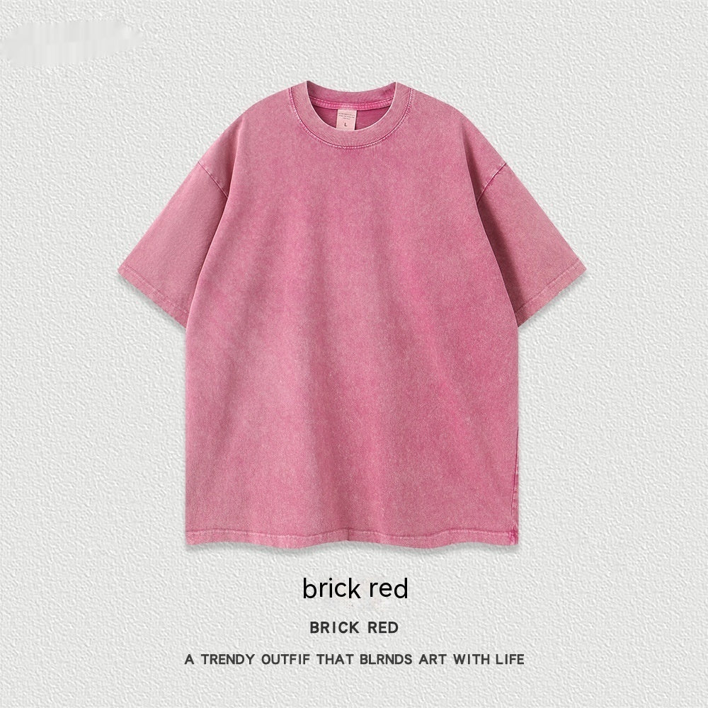 Women's American-style Distressed Linen Cotton Short Sleeve