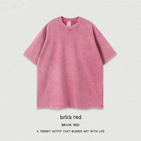 Women's American-style Distressed Linen Cotton Short Sleeve