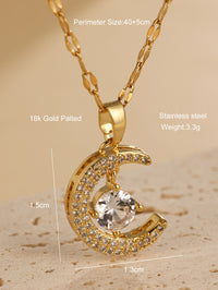 Light Luxury And Niche Moon Heart Necklace With Color Retention, Summer Collarbone Chain Design, Neck Chain, Temperament And Accessories New Product